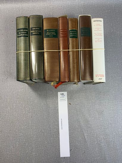 null [La Pléiade]. Un ensemble de 7 volumes : Baudelaire, Verlaine, Eluard, Gide,...