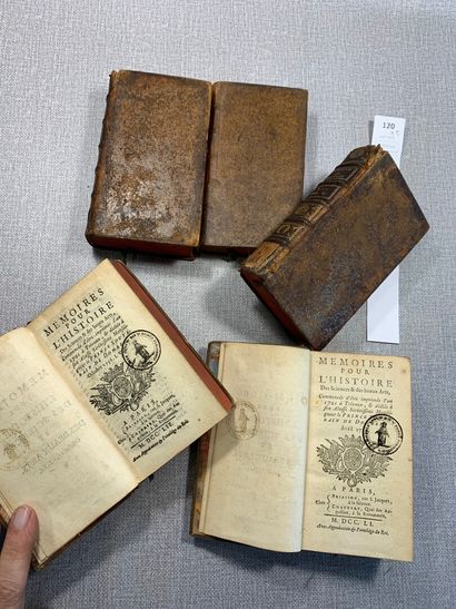 null Mémoires de Trévoux. Un ensemble de 5 volumes in-12 XVIIIe.