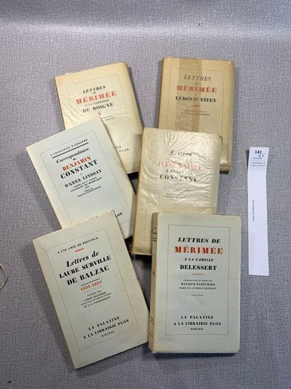 null Ensemble de 6 volumes numérotés de Correspondances, dont Lettres de Mérimée...