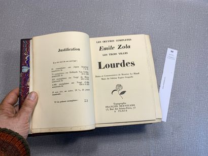 null Zola. Lourdes. Exemplaire sur Hollande. Bernouard, Paris, 1928.