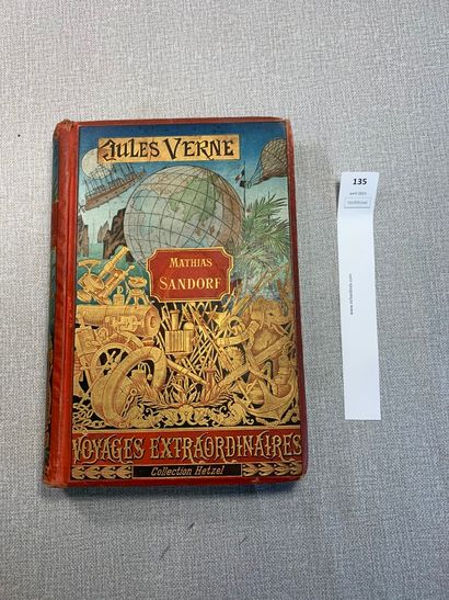 null [Cartonnage Hetzel]. Mathias Sandorf par Jules Verne. Cartonnage polychrome...