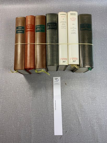 null [La Pléiade]. Un ensemble de 7 volumes : Zola, Proust, Flaubert, Tolstoï, Alfred...