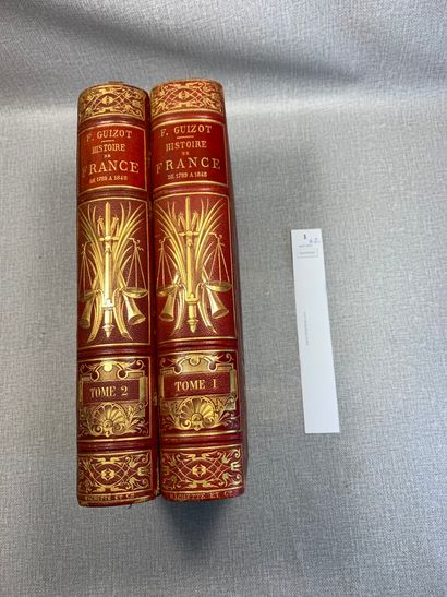 null Guizot. L'histoire de France de 1749 à 1848. 2 volumes in-4 (complet). Belles...