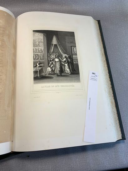 null Brispot. La vie de N.S. Jésus Christ. 2 volumes in-folio reliés cuir. Paris,...