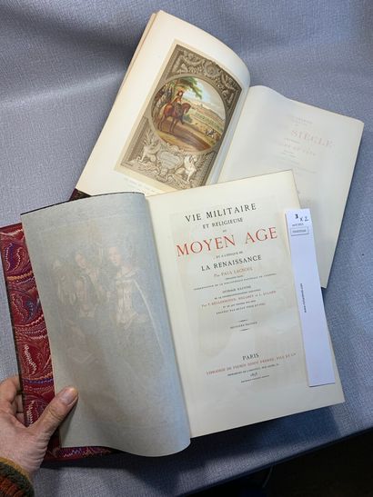 null Paul Lacroix. Un ensemble de 2 volumes reliés : La vie militaire au Moyen-Age...