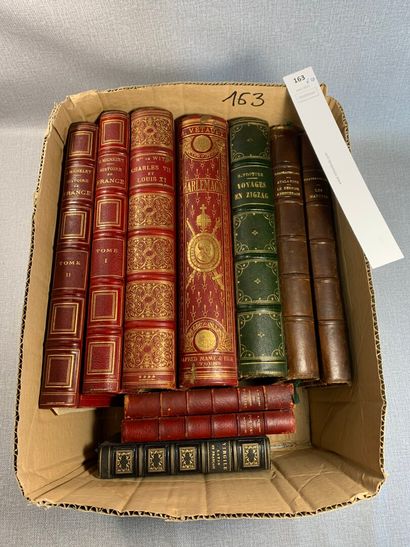 null Un ensemble de 10 volumes reliés XIXe, dont : Charlemagne par Vétault, Voyages...