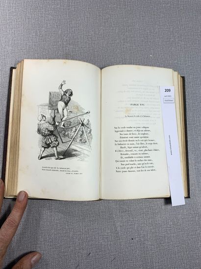 null Les fables de Florian illustré par Grandville (1842). Un volume relié plein...