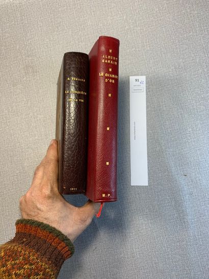 null Un ensemble de 2 volumes : La Conquête de la vie par René Béhaine, dans un demi-maroquin...