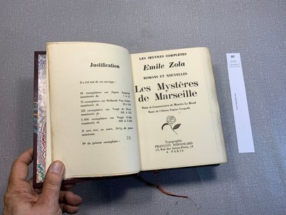 null Zola. Les Mystères de Marseille. Exemplaire sur Hollande. Bernouard, Paris,...