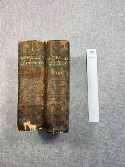 null Auguste Simon Irailh. Querelles littéraires.4 tomes en 2 volumes in-12. Edition...