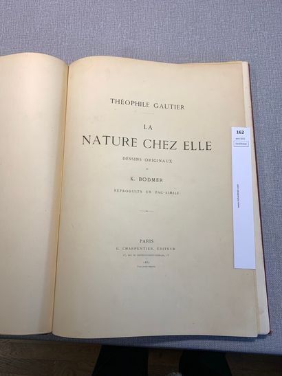 null Théophile Gautier. La Nature chez elle. 1 volume in-folio. Eaux fortes de Bodmer....