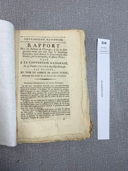 null [Révolution Française]. Rapport sur les factions de l'Etranger et sur la Conjuration...