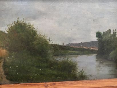 null Ecole française XXe

Paysage de rivière

Huile sur panneau

30 x 47 cm