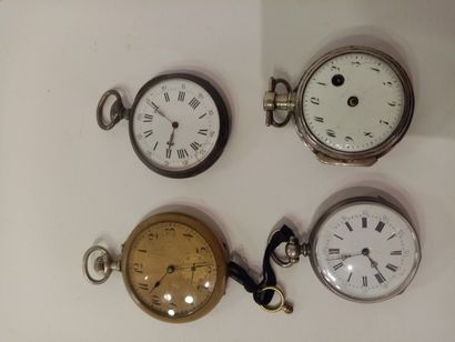 null Lot de quatre montres de poche (manque le verre sur l'une)
