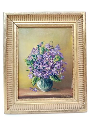 null DEJOUX, bouquet de violettes, 

Huile sur toile

23 x 18 cm