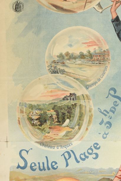  ZAPHEL, L'été à Dieppe chemin de fer de l'Ouest, 
Courmont 
130 x 94 cm 
(manque,...