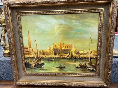 null HUSSENT 

Vue de Venise 

Huile sur toile

48 x 59 cm

Signée en bas à droi...