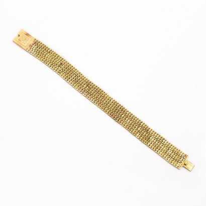 null Bracelet souple, ruban en or jaune (585) 14 K. Nombreuses soudures. 

Poids...