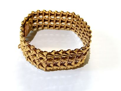 Bracelet en or jaune (750) 18K, manchette...