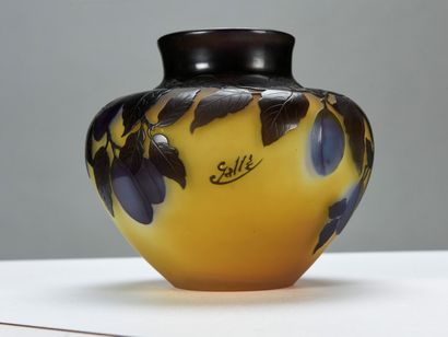 null Emile GALLE (1846-1904)

Vase with plums of pansu shape with narrowed neck in...