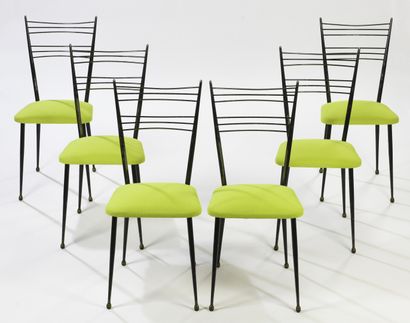 null Dans l'esprit de Colette GUEDEN (1905-2000)

Suite de six chaises en laiton...