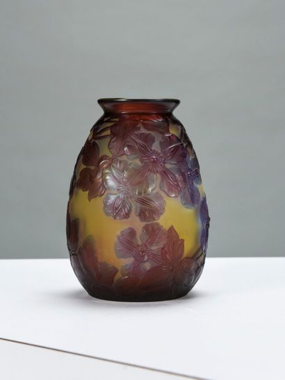 Emile GALLE (1846-1904) 
Vase de forme oblongue...
