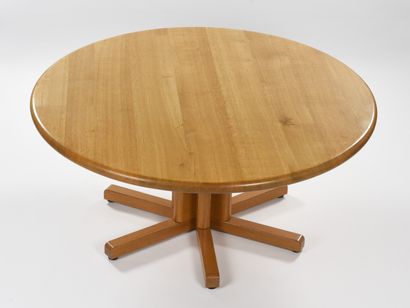 null CABINETMAKER'S WORK 1970

Dining table with thick circular top and six-pointed...