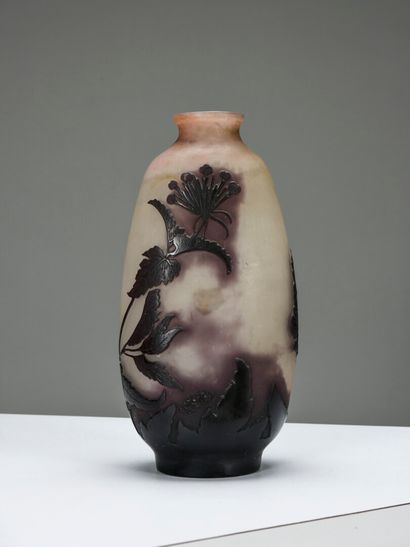 null Emile GALLÉ (1846-1904) 



Vase de forme oblongue en verre multicouche dans...