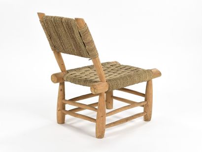 null In the spirit of AUDOUX MINET

Pair of low armchairs with solid natural beech...