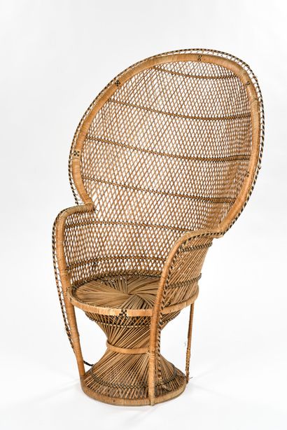 null WORK 1970

Pomaré armchair, called Emmanuelle, in woven and tinted rattan with...