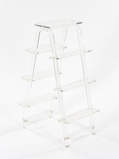 null WORK 1970

Stepladder forming a valet with uprights and landings entirely in...
