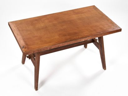 null René GABRIEL (1890-1950) 

Rectangular dining table with a crossbar, all in...