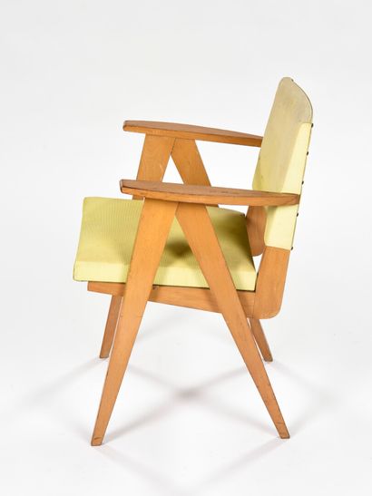 null WORK 1950

Bridge chair with solid beech legs, seat and back upholstered and...