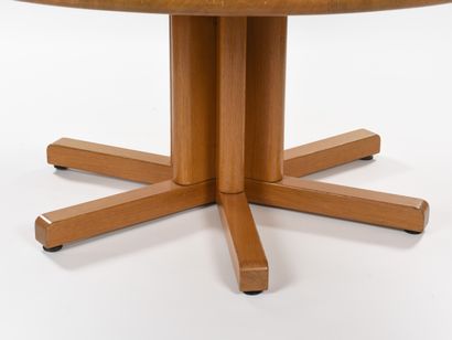 null CABINETMAKER'S WORK 1970

Dining table with thick circular top and six-pointed...
