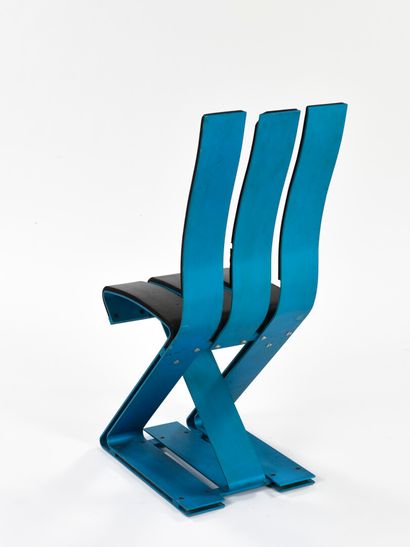 null Ron ARAD (Born 1951)

School chair Aluminium, with blue tinted aluminium structure...