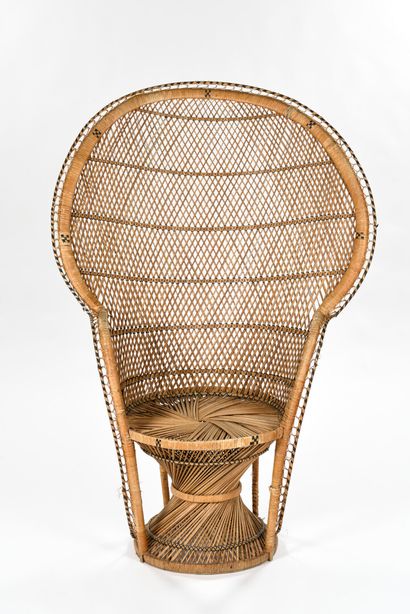 null WORK 1970

Pomaré armchair, called Emmanuelle, in woven and tinted rattan with...