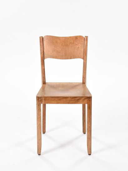 null HORGEN-GLARUS, Switzerland

Suite of four chairs made entirely of dark stained...