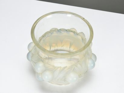 null René LALIQUE (1860-1945)

Vase modèle Prunes en verre-moulé pressé patiné opalescent...