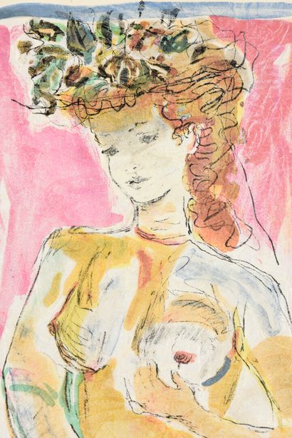 null Constantin Kostia TERECHKOVICH (1902-1978) 

Young girl with a flowery hat

Color...