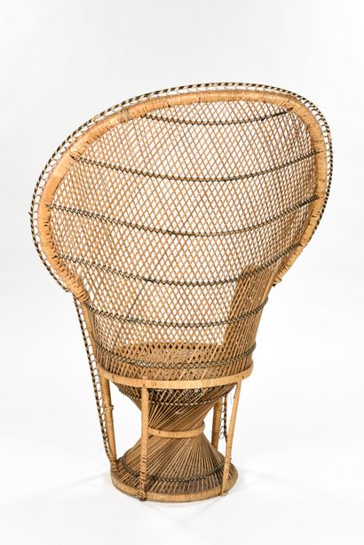 null WORK 1970

Pomaré armchair, called Emmanuelle, in woven and tinted rattan with...