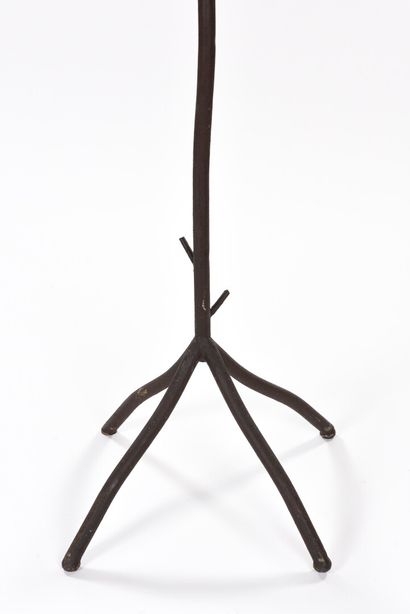  WORK 1940 
Quadripod coat rack representing a tree in brown painted wrought iron....