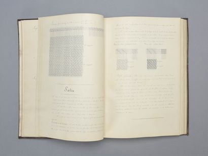 null LOIR - Cours de tissage

-Étoffes unies 1895/96 avec échantillons de soieries,...