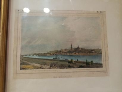 null Vue de la Charité-sur-Loire, lithographie de E. Bussiere, d'après un dessin...