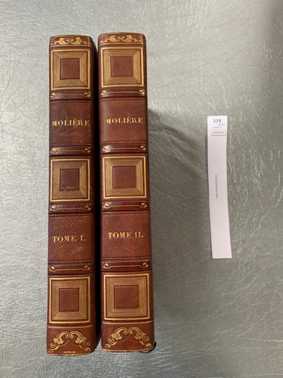 null Les oeuvres de Molière illustrés par Tony Johannot. 2 volumes in-4, demi-reliures...
