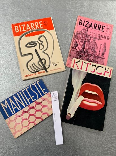 null Un ensemble de 4 revues littéraires : 2 numéros de la revue Bizarre ; le n°1...
