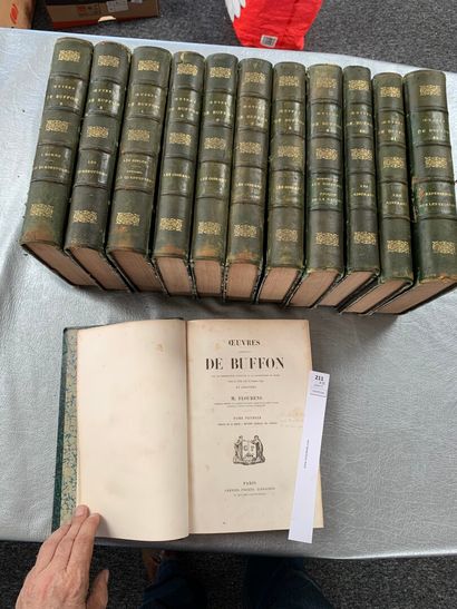null [Buffon]. OEuvres complètes de Buffon. 12 volumes in-4 demi-reliures en cuir...