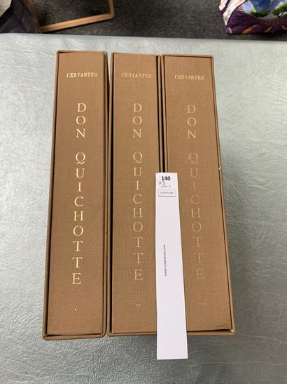 null Don Quichotte. 3 volumes in-folio en feuilles sous chemises et étuis. Ouvrage...