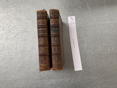 null [Marmontel]. L'histoire des Incas, rois du Pérou. 2 volumes in-12 reliés cuir,...