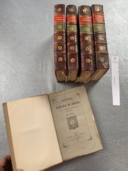 null Mémoires du Maréchal de Grouchy par le Marquis de Grouchy. 5 volumes in-8, demi-reliures...