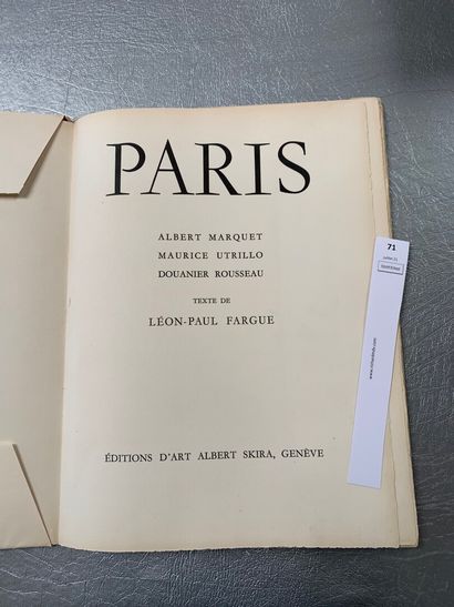 null Paris. Texte de Léon-Paul Fargue. Illustrations d'après Albert Marquet, Maurice...